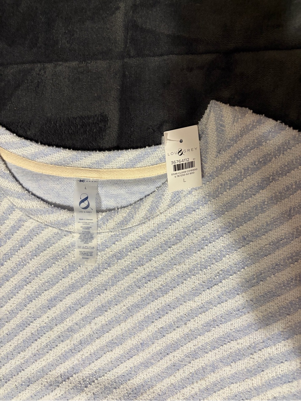 New Lou & Grey Light Blue and White Striped Knit mini dress - Large - Picture 9 of 9